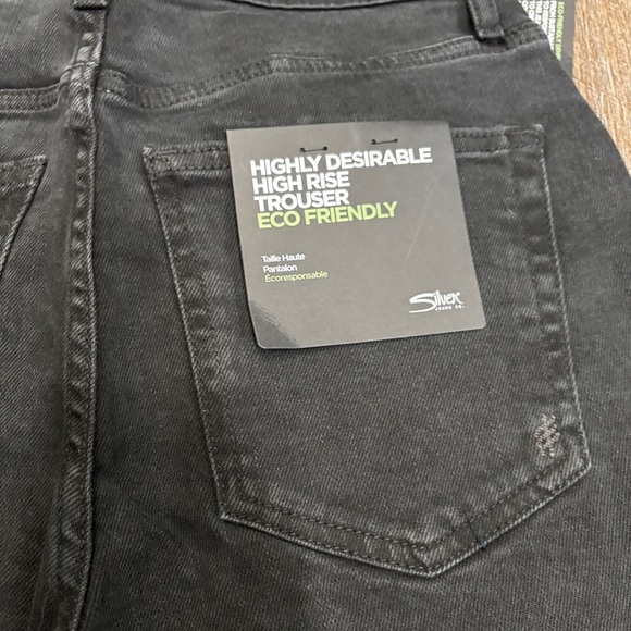 Silver Jeans Black Flare Wide Leg Denim - Picture 3 of 4